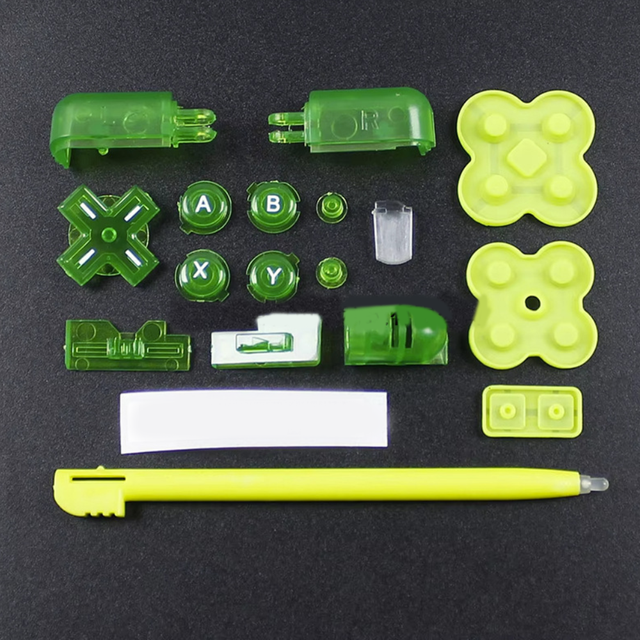 Full Repair Kit for DS Lite Game Console NDSL Buttons and Conductive Rubber Keypad Sticker with Stylus Pen