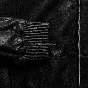 Luxury Custom <b>Pullover</b> Leather Hoodies <b>Jackets</b> for <b>Men</b> Oversized Heavyweight Boxy Coat High Quality Leather Hoodie Manufacturers - Product Image 3
