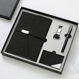 Cổ phiếu A5 máy tính xách tay kinh doanh notepad hộp quà tặng với chủ thẻ bút Móc chìa khóa văn phòng phẩm văn phòng nhà cung cấp tùy chỉnh Bộ quà tặng - Product Image 2