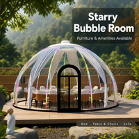 Dôme transparent en polycarbonate Starry Bubble Room avec rideau à verrouillage mécanique pour la confidentialité, idéal pour les projets hôteliers