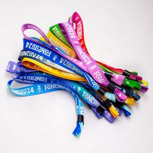 Bracelet en tissu jacquard personnalisé en polyester pour événements, festivals et mariages, avec fermeture coulissante – Promotion économique - Product Image 2
