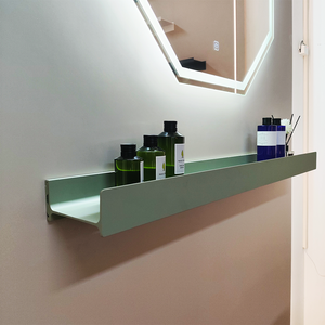 Modern <strong>Deep</strong> Built-In Illuminated LED Light Transformer Black Aluminum Hangers <strong>Floating</strong> <strong>Shelves</strong> for Living Room - Product Image 2