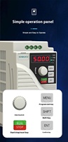 Variateur de fréquence (VFD) 220V 2,2KW 3HP 9,6A Entrée monophasée/triphasée Sortie triphasée 0-3000Hz Moteur à broche AC Contrôle de vitesse CNC
