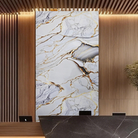 Panneau mural en PVC moderne en marbre UV, panneau décoratif brillant pour fond de télévision, intérieur de la maison