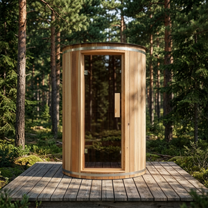 Sauna en bois massif moderne et écologique pour l'extérieur, vente directe d'usine OEM ODM, avec chauffage Harvia, pour 1 à 4 personnes, idéal pour le parc ou la maison - Product Image 1