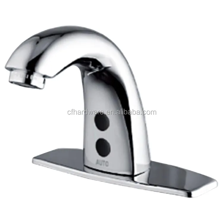 Automatische Touchless Sensor Badezimmer Wasserhahn mit Loch Abdeckung Deck Platte Batterie Betrieben Sensor Wasserhahn