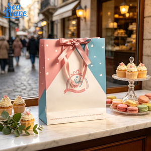 Bolsa <span class=keywords><strong>de</strong></span> Papel Impresa Personalizada con Lazo <span class=keywords><strong>de</strong></span> Cinta <span class=keywords><strong>para</strong></span> Regalo <span class=keywords><strong>de</strong></span> Celebración <span class=keywords><strong>de</strong></span> Nacimiento, Envoltura <span class=keywords><strong>de</strong></span> Regalo con Lazo <span class=keywords><strong>de</strong></span> Satén - Product Image 2