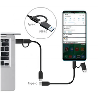 Câble USB3.0 Type-C haute vitesse 10 Gbps Double interface Câble de données pour ordinateur et téléphone portable Matériel plastique