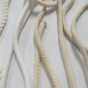 Makrome dokuma 5mm % 100% pamuk örgülü beyaz kordon halat - Product Image 2