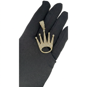 Colgante de Corona Imperial con Diamantes, Elaborado en Plata de Ley 925 con Diamantes Brillantes Cultivados en Laboratorio CVD, Engaste Pavé, Joyería - Product Image 1