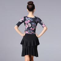 Ropa de rendimiento de alta calidad, vestido de baile de salón Latino a la moda para mujer, Falda corta de baile y Top para entrenamiento