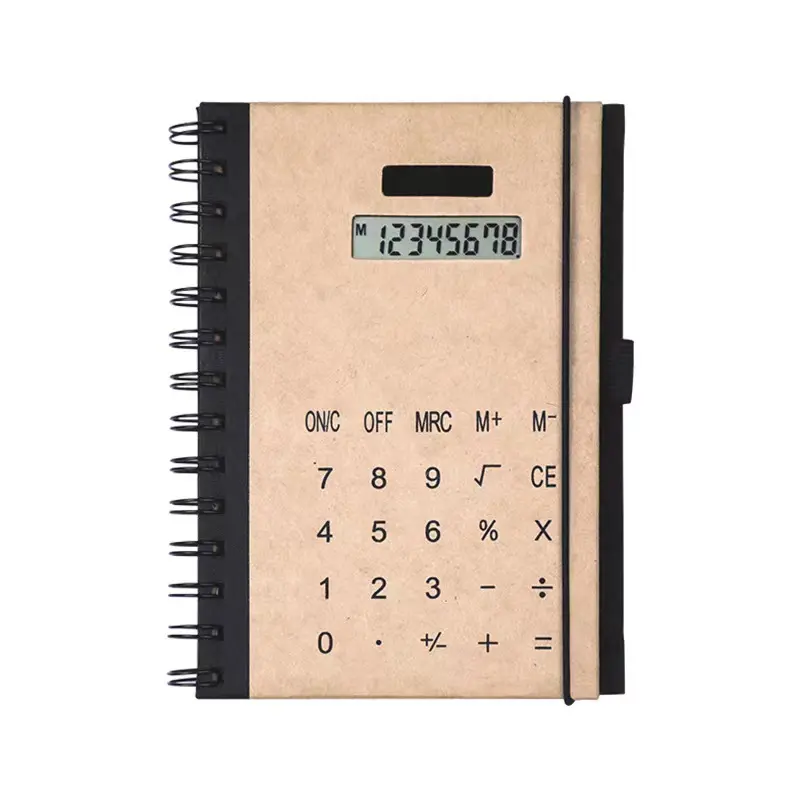 Bolergifts Notebook Rekenmachine Met Pen En Kleurrijke Sticky Notes En Grote Opdruk Logo Positie