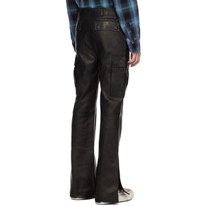 Pantalon cargo en cuir <span class=keywords><strong>Mastodon</strong></span> noir Pantalon en cuir personnalisé de haute qualité dernier design de mode pour hommes - Product Image 2