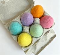 Œufs de Pâques en feutre de laine couleur unie avec carton à œufs en papier, œufs en feutre pastel macaron pour le jeu de la chasse aux œufs de Pâques et garnitures de paniers