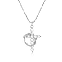 Collier en argent sterling européen et américain S925 avec accessoires de mode Moissanite Cross Crown