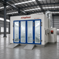 Cabines de peinture infrarouges électriques Elite 43 kW pour voitures, prix départ usine, 80 ° Cabine de peinture automobile avec double ventilateur d'admission