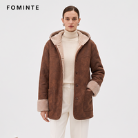 Veste en fausse fourrure de daim de luxe de haute qualité pour hommes et femmes, chaudue, style chasse, avec capuche, pour l'hiver, manteau de terrain doux, vêtement d'extérieur pour l'automne