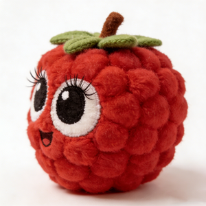 Peluche de Frambuesa Personalizado, Juguete de Peluche de Fruta, Muñeco de Baya, Peluche de Fruta Roja, Almohada de Frambuesa Adorable, Peluche de Comida de Dibujos Animados - Product Image 1