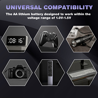 Batterie Li-Ion USB 1,5 V AA3400mWh à longue durée de vie (1000 cycles), rechargeable par USB-C, certifiée CE, pour jouets, télécommandes, serrures intelligentes, calculatrices