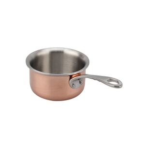 Triply Stainless Steel Mini <b>Sauce</b> <b>Pan</b> With Lid and Long Handle - Product Image 3