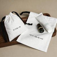 Tas Serut Katun Putih Logo Kustom Ramah Lingkungan Kantong Kemasan Kain Twill untuk Kecantikan Perawatan Kulit Sabun Perhiasan Hadiah Branding