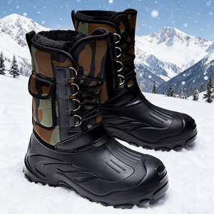 Stivali da Neve <span class=keywords><strong>Invernali</strong></span> da <span class=keywords><strong>Uomo</strong></span>, Stivali da Pesca Isolati con Collo Alto, Impermeabili, Caldi, Antiscivolo, per Lavoro e Ciclismo, con Infilatura Facilitata - Product Image 3