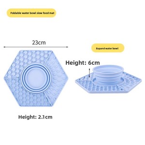 Gamelle 2-<span class=keywords><strong>en</strong></span>-1 <span class=keywords><strong>en</strong></span> silicone pliable pour animaux de compagnie, avec ventouse, étanche IPX5, anti-anxiété, idéale pour les voyages, pour chiens et chats, non toxique - Product Image 6
