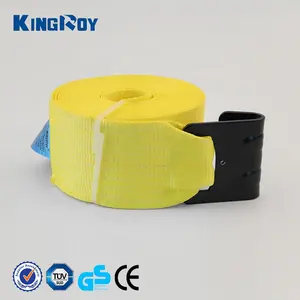 Kingroy 100Mm 4 Inch Cargo Bevestiging Binding Webbing Riem Met Platte Haak Voor Cargo Flatbed