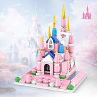 JKC7626 MOC, modelo de construcción creativo, Castillo rosa, 156 Uds., conjunto de bloques de construcción de ensamblaje de partículas pequeñas, juguete de colección de plástico para regalo