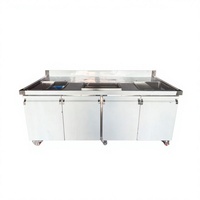 Table de bar à eau en acier inoxydable 201 de qualité professionnelle, capacité de charge de 500 kg/m, avec réservoirs d'eau doubles et bac à glace pour cuisine commerciale