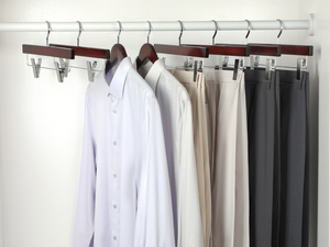 LINDON Hot Sale Cherry Wooden Pants and Trouser Hangers with Extra Thick <strong>Chrome</strong> <strong>Hook</strong> - Product Image 2