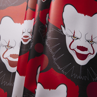 Feuilles de tissu pour sac, impression numérique personnalisée, Clown effrayant, Halloween, Rexine, Faux Pu, cuir synthétique, importés, rouleaux pour sac