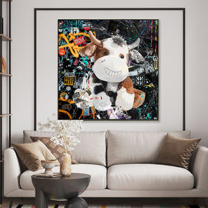 Graffiti Boss cane e mucca divertente Pop Street Wall Art immagini e poster stampati su tela <span class=keywords><strong>per</strong></span> decorazioni <span class=keywords><strong>per</strong></span> la casa Art Pop - Product Image 2
