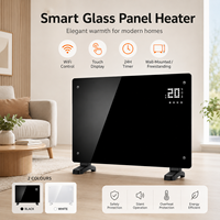 OEM ODM Chauffage Électrique Intelligent Portable 2000W 1500W avec WIFI, Radiateur Convecteur Mural à Panneau de Verre pour Maison et Hôtel