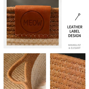 Geflochtenes Rattan-Katzenbett, geeignet für alle Jahreszeiten, Hundebett aus grobem Hanf, Katzenschlafmatte, Katzenkratzbrett, Haustierbedarf - Product Image 4