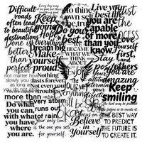 50 autocollants découpés imperméables, simples et originaux, en noir et blanc, avec des mots inspirants en anglais pour carnets et murs