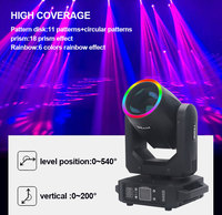 Mini faisceau 200W LED arc-en-ciel faisceau lumière mobile Gobo Dj Disco scène lumière DMX tête mobile pour événement boîte de nuit