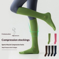 Compressiesokken Atletische kuitsokken Professioneel springtouw Hardlopen Dames Zomer Fitness Kniehoge antislip yoga nylon