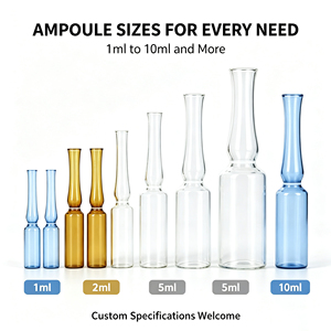 Ampoule VC, ampoule de vitamine <span class=keywords><strong>C</strong></span>, flacon en verre opaque, capacité personnalisable pour les soins de la peau à base de vitamines, emballage anti-décomposition lumineuse - Product Image 1