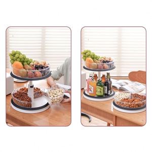 2 Tier Multipurpose Height Adjustable Rotating Lazy Susan Turntable Spice Rack <b>Organizer</b> Cabinet - Product Image 5