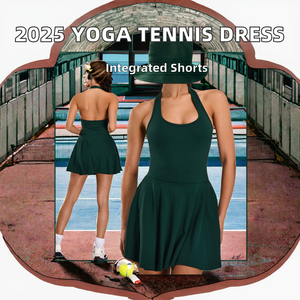 Falda de Tenis Transpirable para Mujer 2026, Vestido Deportivo de Yoga con Espalda Descubierta, Shorts Integrados, Logotipo Frontal, Secado Rápido, Elástico en 4 Direcciones - Product Image 3