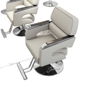 Fauteuil de Barbier Contemporain en Similicuir, Réglable en Hauteur Hydrauliquement, Base Ronde, Mobilier de Salon à Usage Commercial - Product Image 2