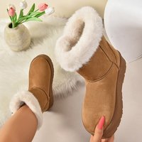 Vente en gros de bottes de neige personnalisées de haute qualité, confortables et antidérapantes, à la mode, pour femmes, résistantes au froid, chaudes, en peluche, pour les chaussons de cheville.