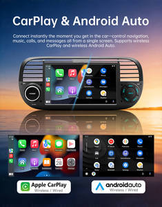 BQCC Autoradio 7" Mp5 con FM AM RDS, Carplay, Android Mirrorlink, Lettore Multimediale Video BT, Schermo per Auto <span class=keywords><strong>Fiat</strong></span> 500 07-15 - Product Image 3