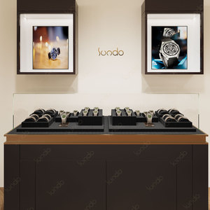 Vitrina Compacta <span class=keywords><strong>de</strong></span> Sobremesa Sundo con Tapa <span class=keywords><strong>de</strong></span> Vidrio, Vitrina Clásica Vintage para Exhibición <span class=keywords><strong>de</strong></span> Relojes en Tiendas <span class=keywords><strong>de</strong></span> Antigüedades - Product Image 2