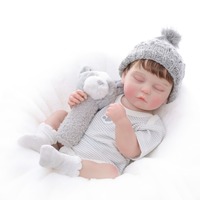 Yeezwood Schlafpuppen 50cm Reborn Babypuppe Vollsilikon-Spielzeug Realistische Neugeborene Weiche Silikon-Reborn-Babypuppe für Mädchen