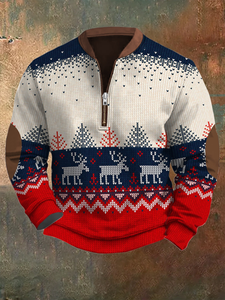 <span class=keywords><strong>Pull</strong></span> tricoté amusant pour <span class=keywords><strong>homme</strong></span>, imprimé animal, en polyester/coton respirant, anti-plis, anti-rétrécissement, séchage rapide, idéal pour l'hiver et Noël - Product Image 2
