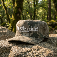 Casquette de baseball vintage en coton de haute qualité, non structurée, à 5 panneaux, motif camouflage arboral personnalisé, brodée, pour l'extérieur
