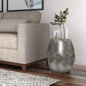 DB Flanigan Mesa de acento de metal plateado antiguo Muebles de sala de estar elegantes - Product Image 6