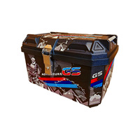 Boîte à bagages arrière pour moto extra large de 80 L, en PP haute résistance, adaptée à 2 casques intégraux, étanche, antivol, résistante aux chocs